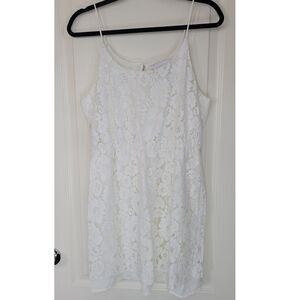 Charles Henry White Floral Lace Ivory Dress
